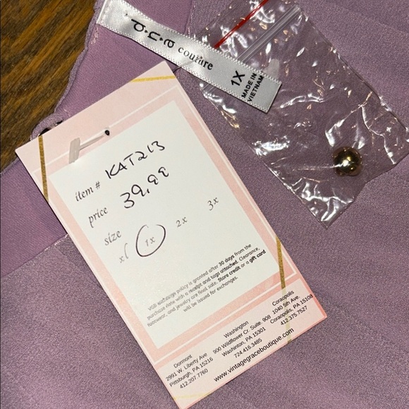 d n a couture Elegant Mauve Sleeveless Dress size 1X - Picture 6 of 8